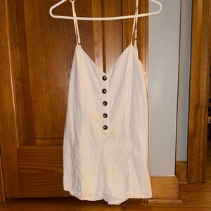 Elegant White Button-Down Women's Romper